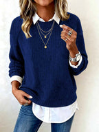 Ashley - Women's Ribbed Knit Collared Sweater 6