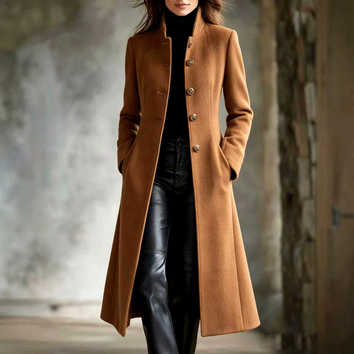 Aspen - Women’s Classic Button-Front Long Coat 3