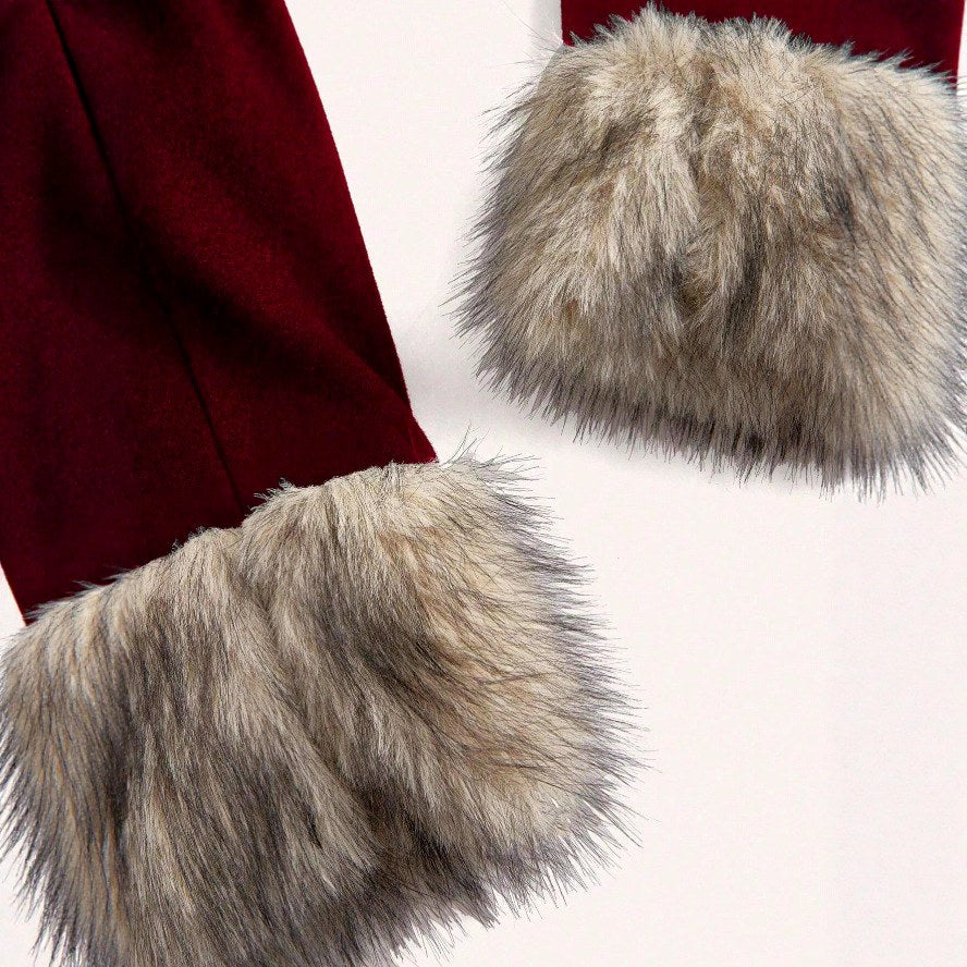 Audrey - Women's Double-Breasted Coat with Fur Trim 4