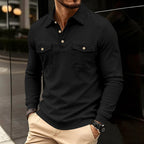 Augustin - Men's Collared Button Placket Polo Sweatshirt 7