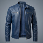 Austin - Men's Leather Moto Jacket with Zip Chest Pockets