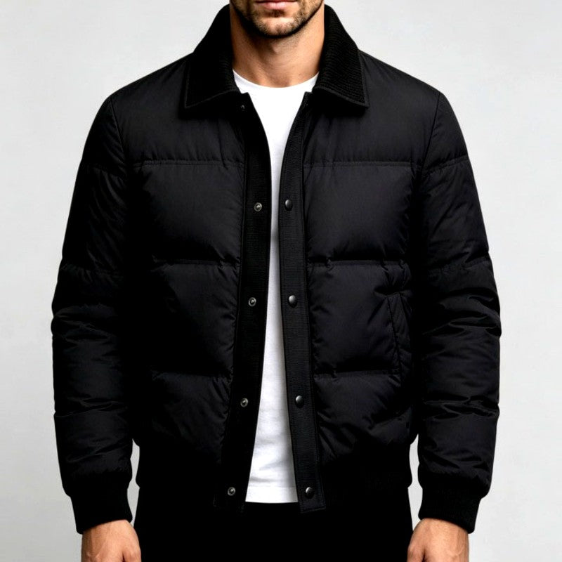Austin - Men's Snap-Button Puffer Bomber Jacket 3