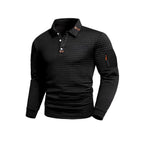 Austin - Men's Waffle Textured Long Sleeve Polo Shirt 3