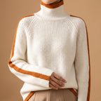 Aviana - Women's Two-Tone Turtleneck Sweater 