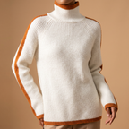 Aviana - Women's Two-Tone Turtleneck Sweater 