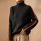 Aviana - Women's Two-Tone Turtleneck Sweater 