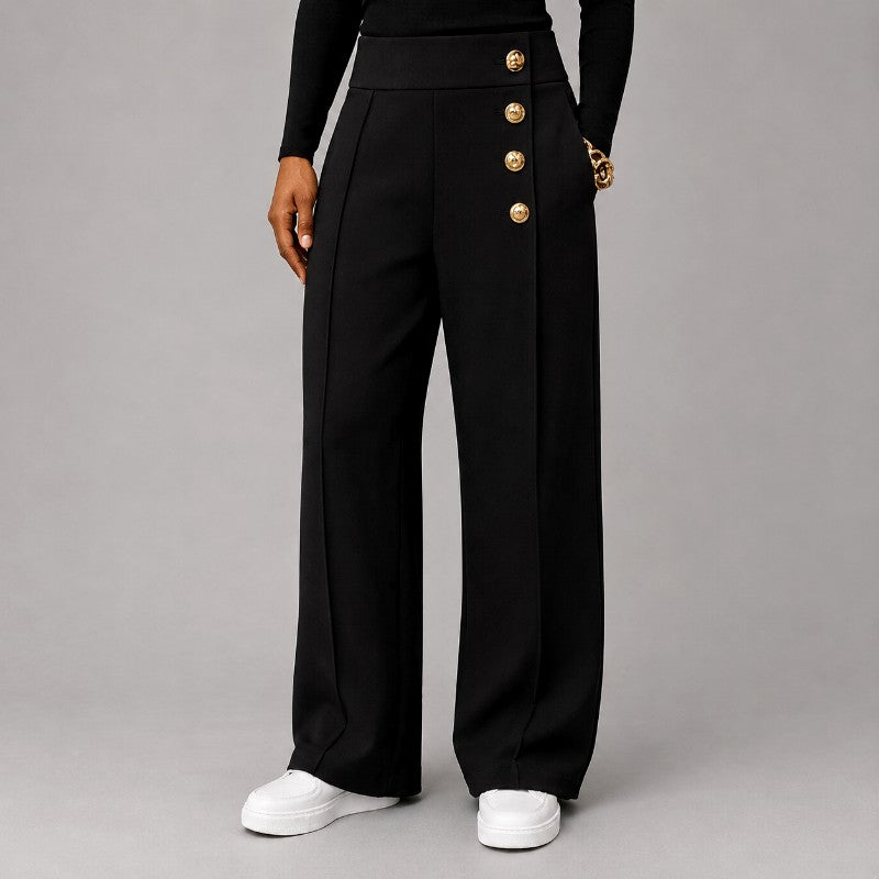 Axel - Men's High-Waisted Button Wide-Leg Pants 1