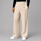 Axel - Men's High-Waisted Button Wide-Leg Pants 2
