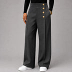 Axel - Men's High-Waisted Button Wide-Leg Pants 4