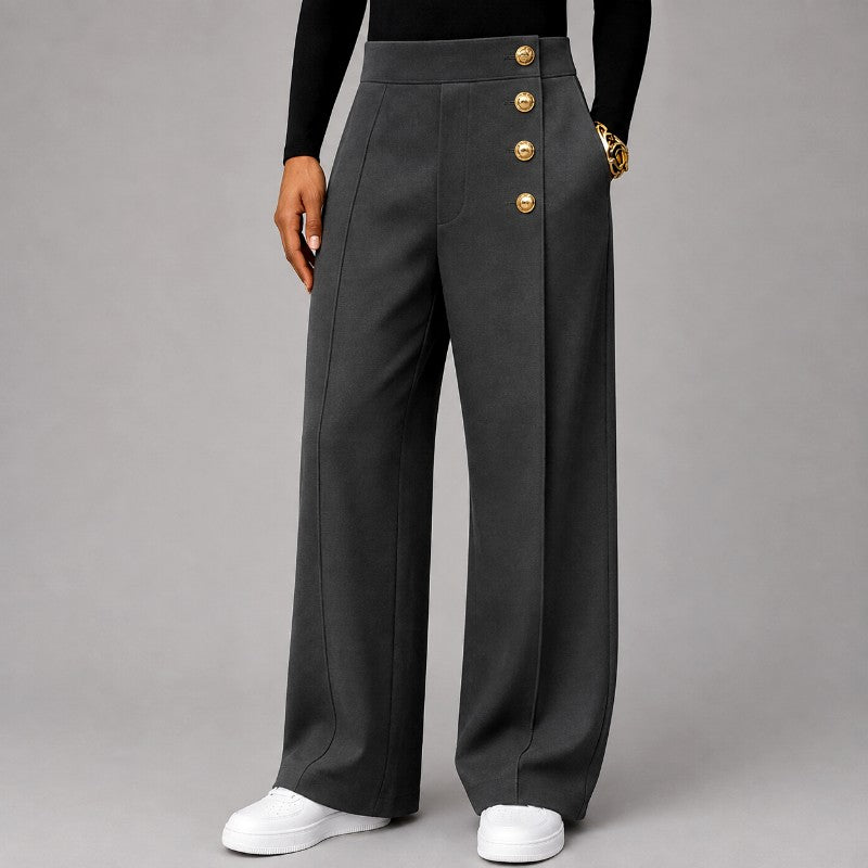 Axel - Men's High-Waisted Button Wide-Leg Pants 4