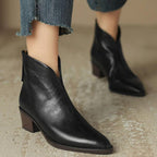 Ayesha - Women's Pointed-Toe Ankle Boots with Rear Zip Closure