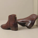 Ayesha - Women's Pointed-Toe Ankle Boots with Rear Zip Closure