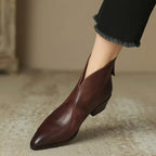 Ayesha - Women's Pointed-Toe Ankle Boots with Rear Zip Closure