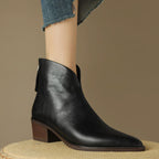 Ayesha - Women's Pointed-Toe Ankle Boots with Rear Zip Closure