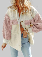 Azalea - Women's Color-Block Sherpa Jacket 
