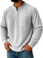 Bailey - Men's Ribbed Long Sleeve Henley Shirt 3