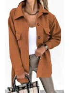 Beatrice - Women's Oversized Button-Front Jacket with Patch Pockets