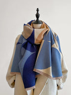 Beatrice - Women's Reversible Geometric Cashmere Oversized Wrap Scarf