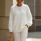 Bethany - Women's Fuzzy Crew Neck Relaxed Sweater 6