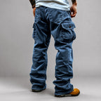 Bo - Men's Corduroy Cargo Pants with Loose Straight Leg 1