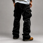 Bo - Men's Corduroy Cargo Pants with Loose Straight Leg 2
