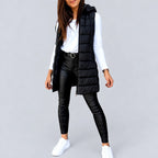 Bree - Women’s Hooded Longline Quilted Puffer Vest 8