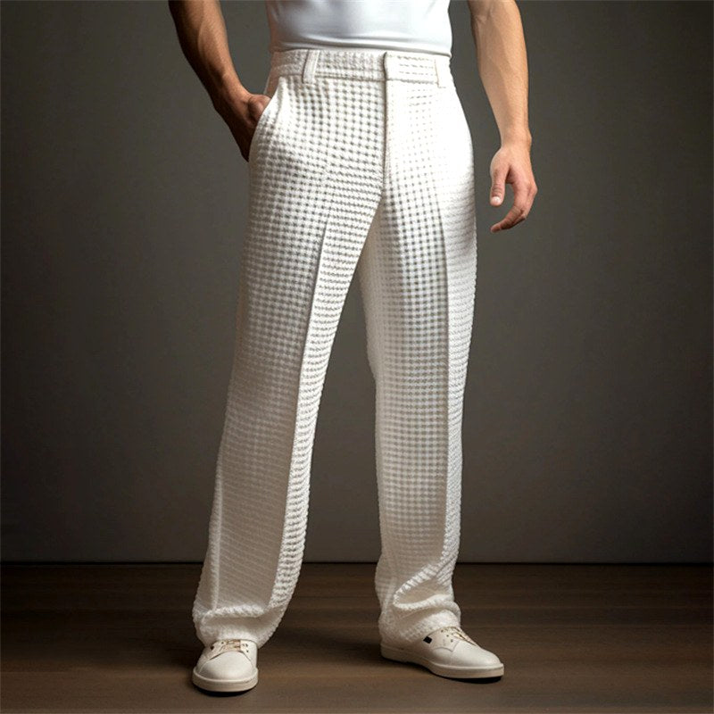 Brennan - Men's Waffle Textured Straight Leg Pants 1