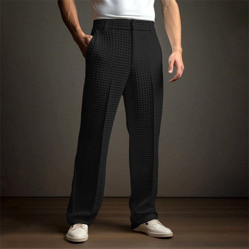 Brennan - Men's Waffle Textured Straight Leg Pants 2