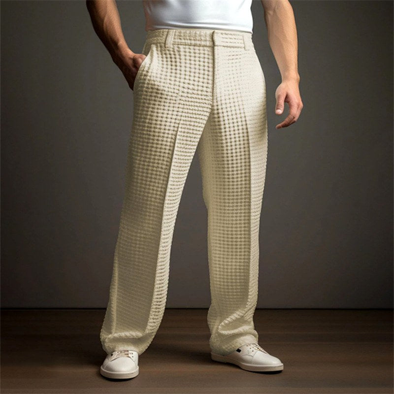Brennan - Men's Waffle Textured Straight Leg Pants 3