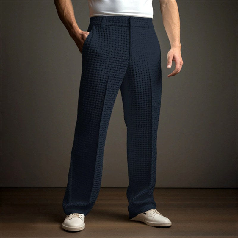 Brennan - Men's Waffle Textured Straight Leg Pants 4