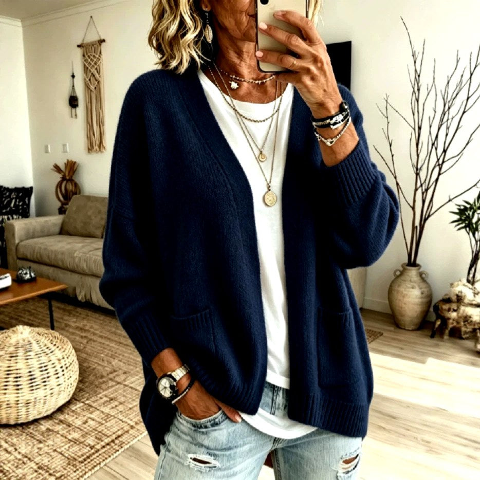 Bridget - Women's Open-Front Long Sleeve Knit Cardigan 2