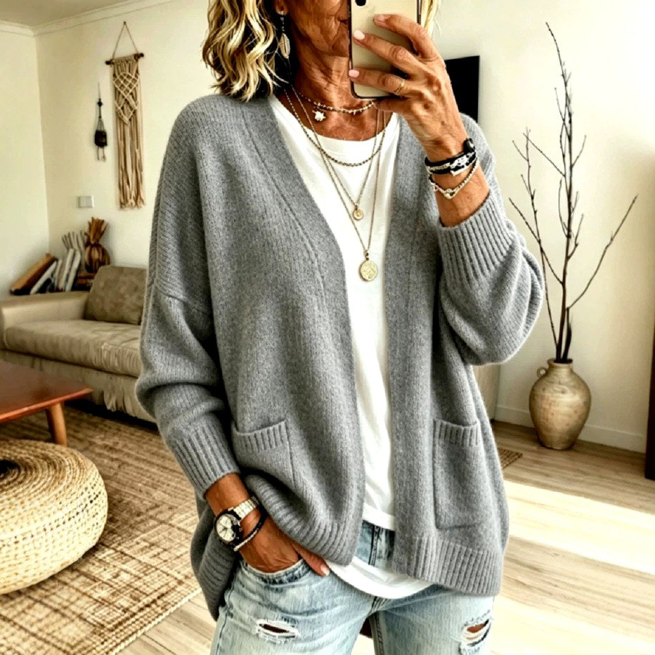Bridget - Women's Open-Front Long Sleeve Knit Cardigan 3