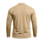 Brycen - Men's Contrast-Stitch Long Sleeve Henley T-Shirt 8