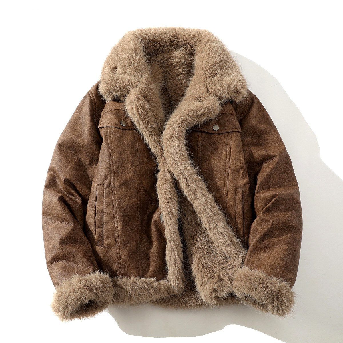 Caleb - Men’s Reversible Snap-Front Jacket with Fur Lining 2