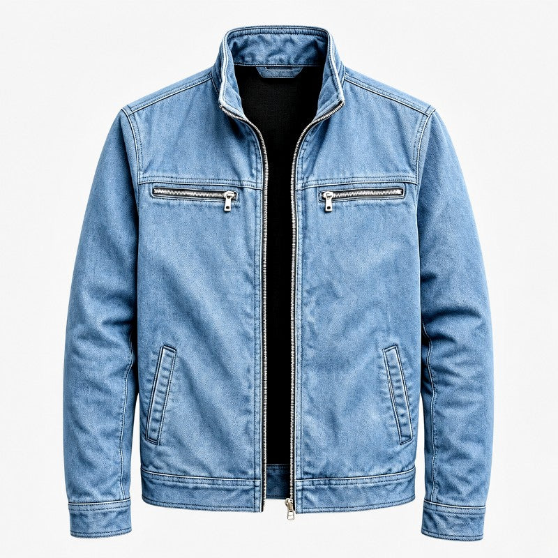 Caleb - Men's Stand Collar Zip-Up Casual Jacket with Pockets 4