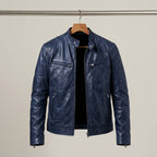 Callum - Men's Zip-Front Leather Jacket with Chest Pockets