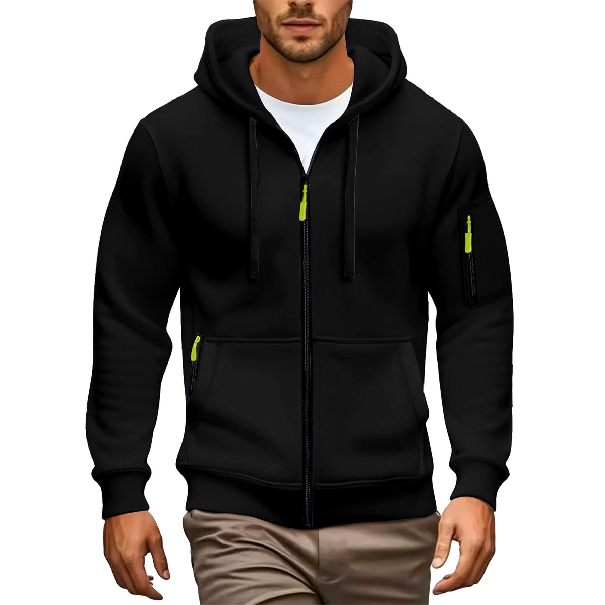Cameron - Men's Zip-Up Drawstring Hoodie 3