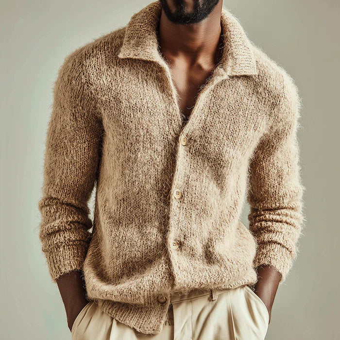 Campbell - Men's Brushed Knit Collared Cardigan 1