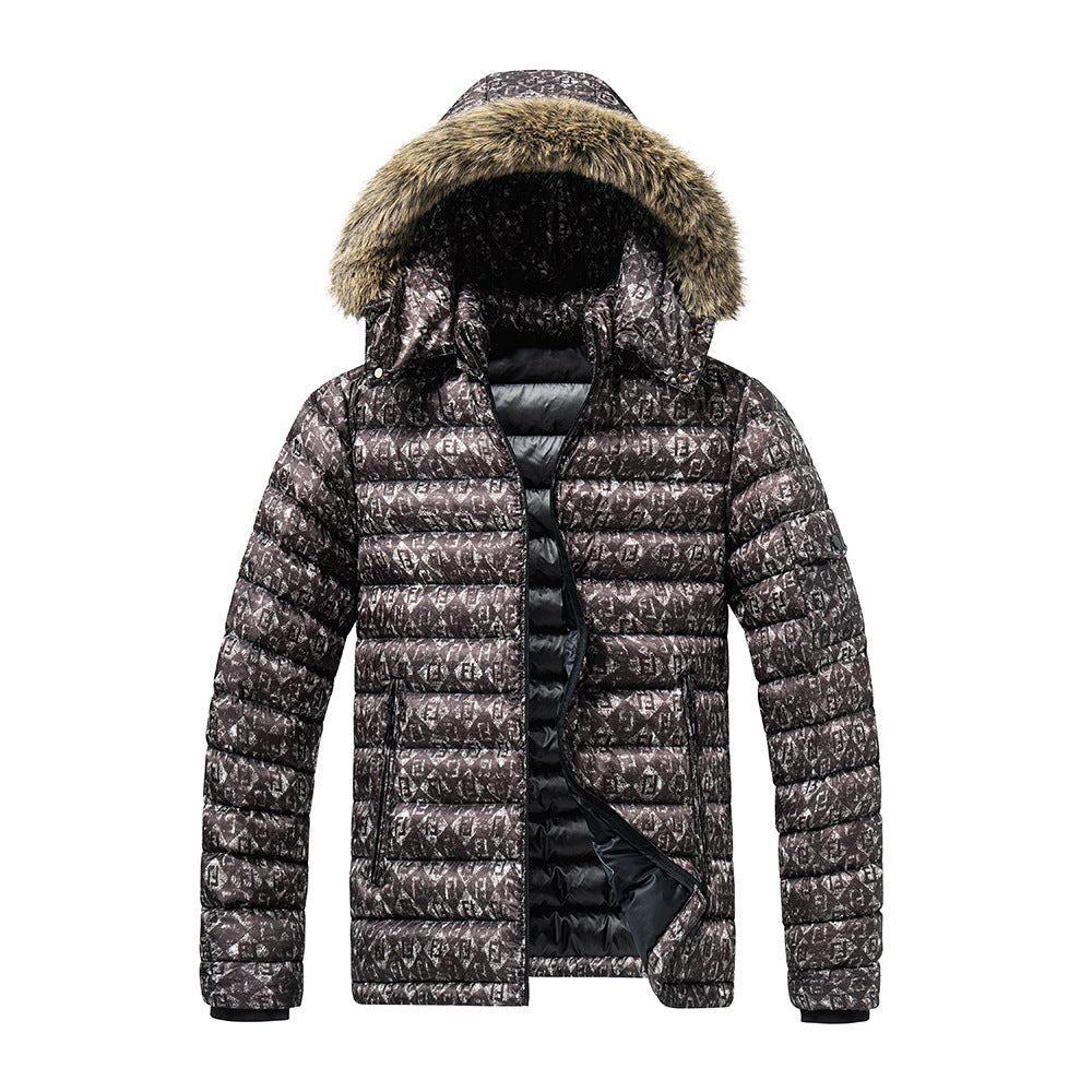 Camron - Men's Hooded Puffer Jacket with Faux Fur Trim 1