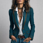 Caprice - Women's Herringbone Fitted Blazer Jacket 1
