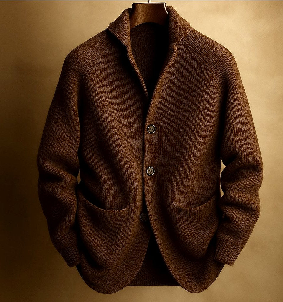 Carlos - Men's Ribbed Shawl Collar Cardigan 3