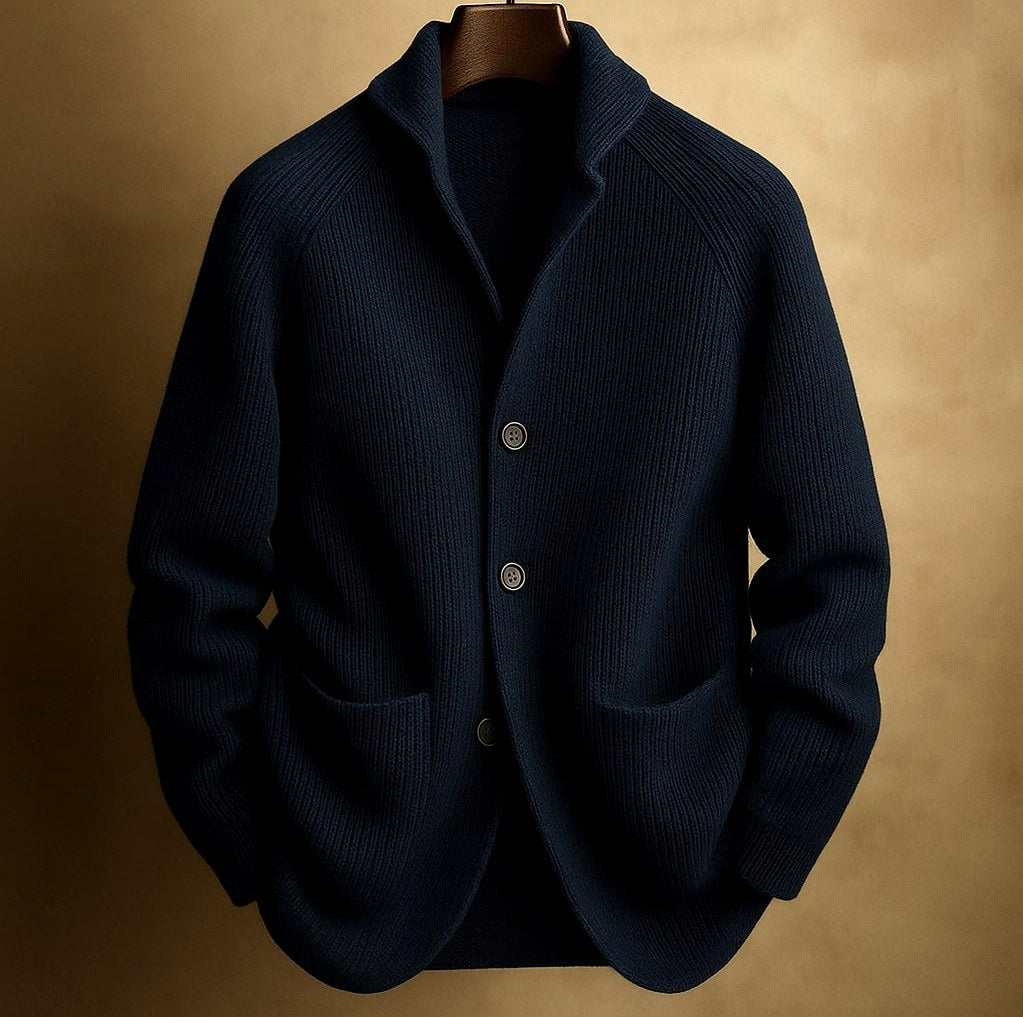 Carlos - Men's Ribbed Shawl Collar Cardigan 5