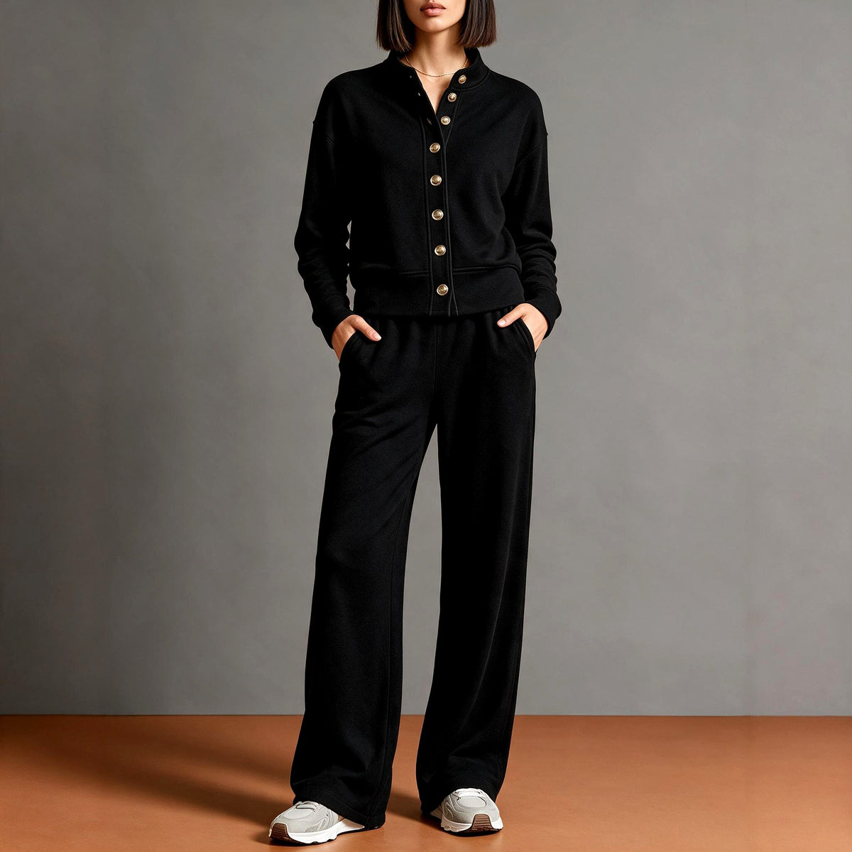 Carmela - Women's Button Front Lounge Set 3