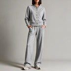 Carmela - Women's Button Front Lounge Set 4