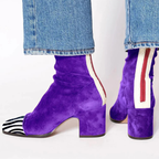 Caroline - Women's Suede Block-Heel Ankle Boots 