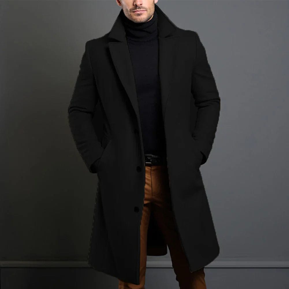 Casimir - Men's Long Notch Lapel Wool Coat