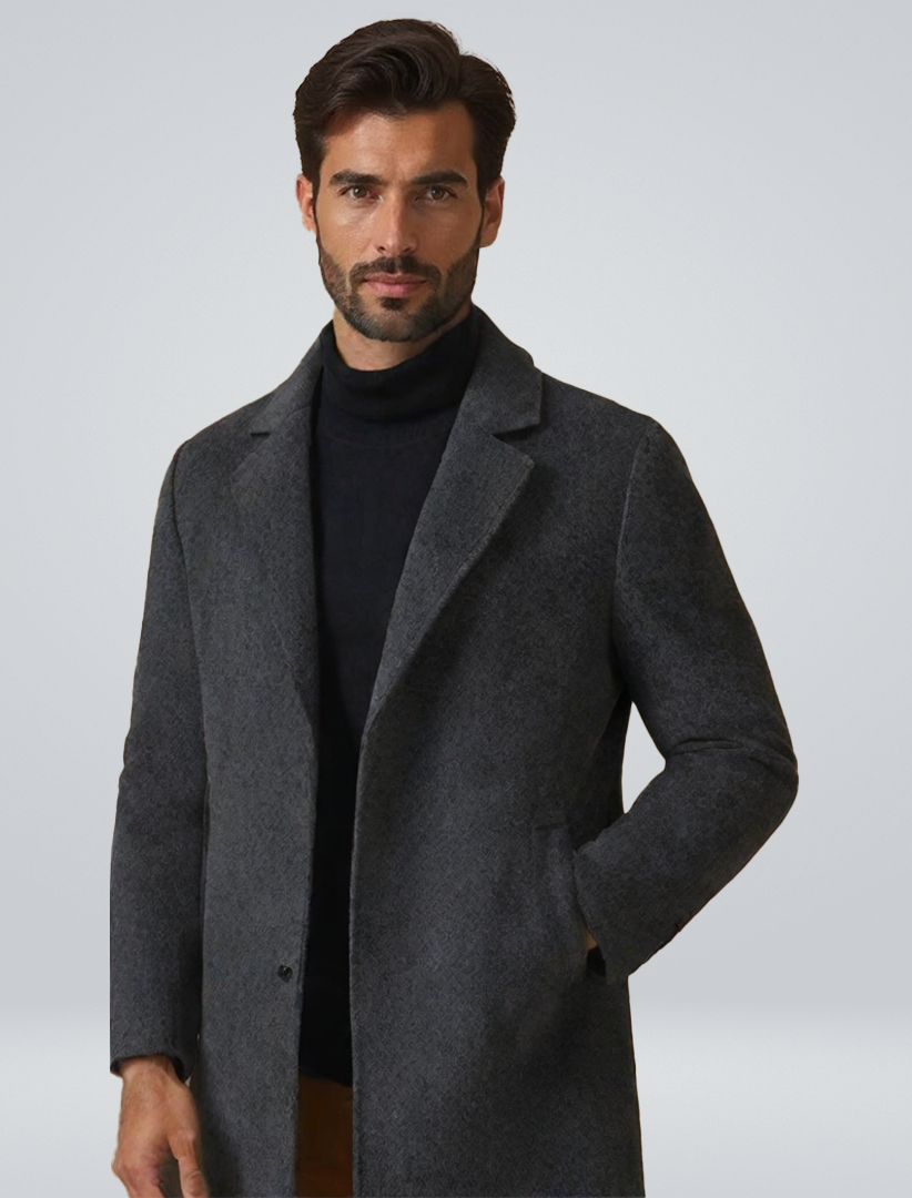 Casimir - Men's Long Notch Lapel Wool Coat