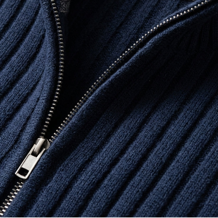 Cassian - Men's Ribbed Zip-Up Cardigan