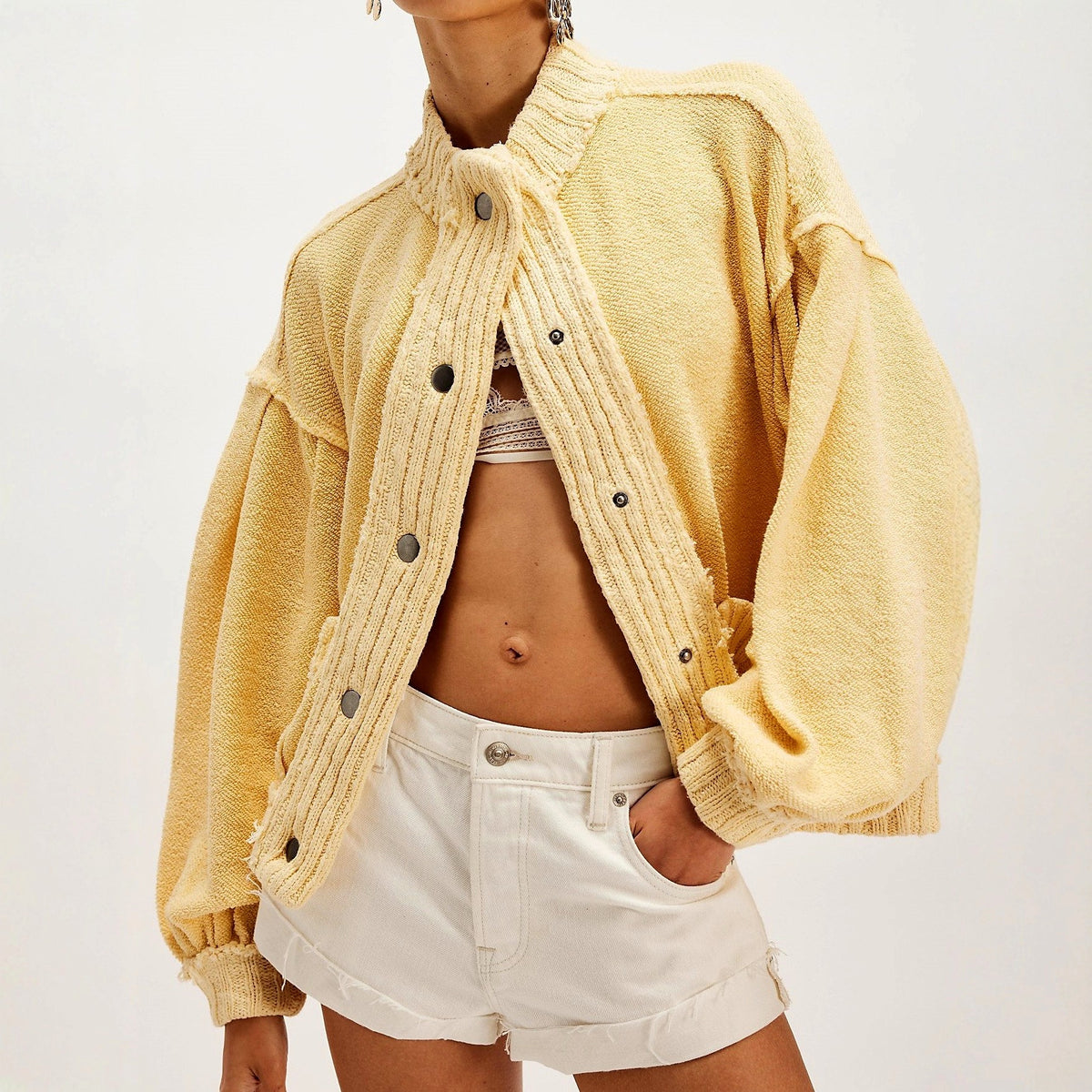 Cecily - Women's Chunky Oversized Knit Button-Up Cardigan 3