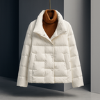 Celeste - Women's Quilted Puffer Jacket with Notch Collar